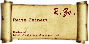 Raits Zsinett névjegykártya